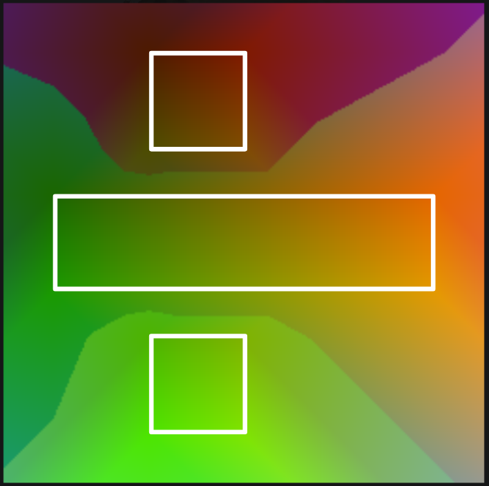 Edgefill texture with white lines showing the mesh boundaries (in this case a cube)
